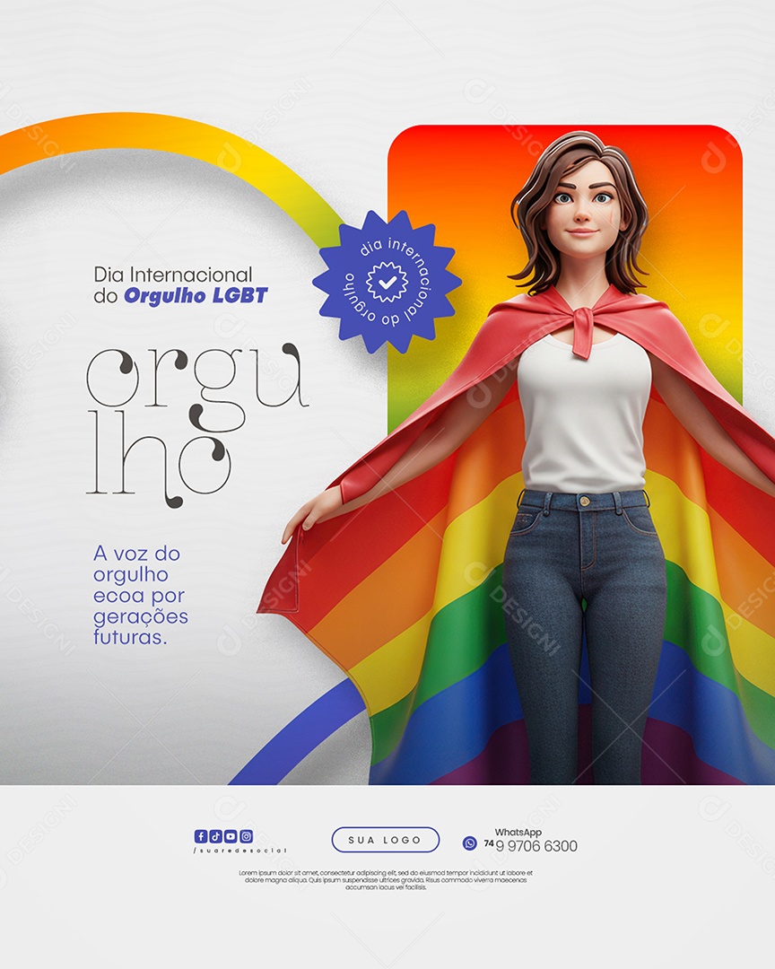 Dia Internacional do Orgulho LGBT Social Media PSD Editável