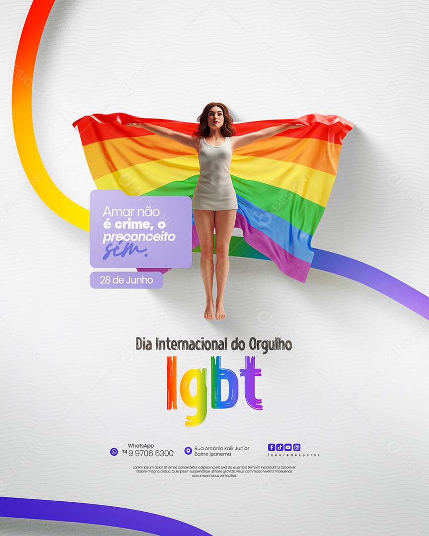 Dia Internacional do Orgulho LGBT Social Media PSD Editável