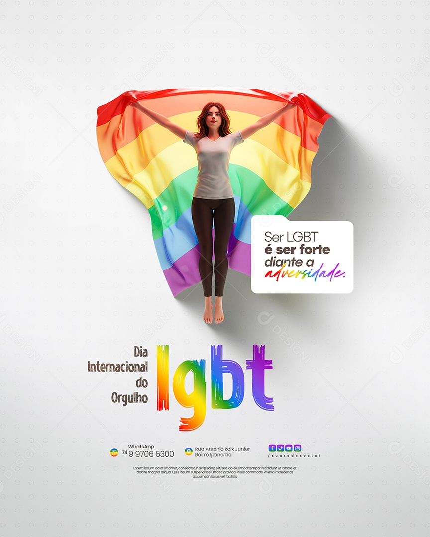 Dia Internacional do Orgulho LGBT Social Media PSD Editável