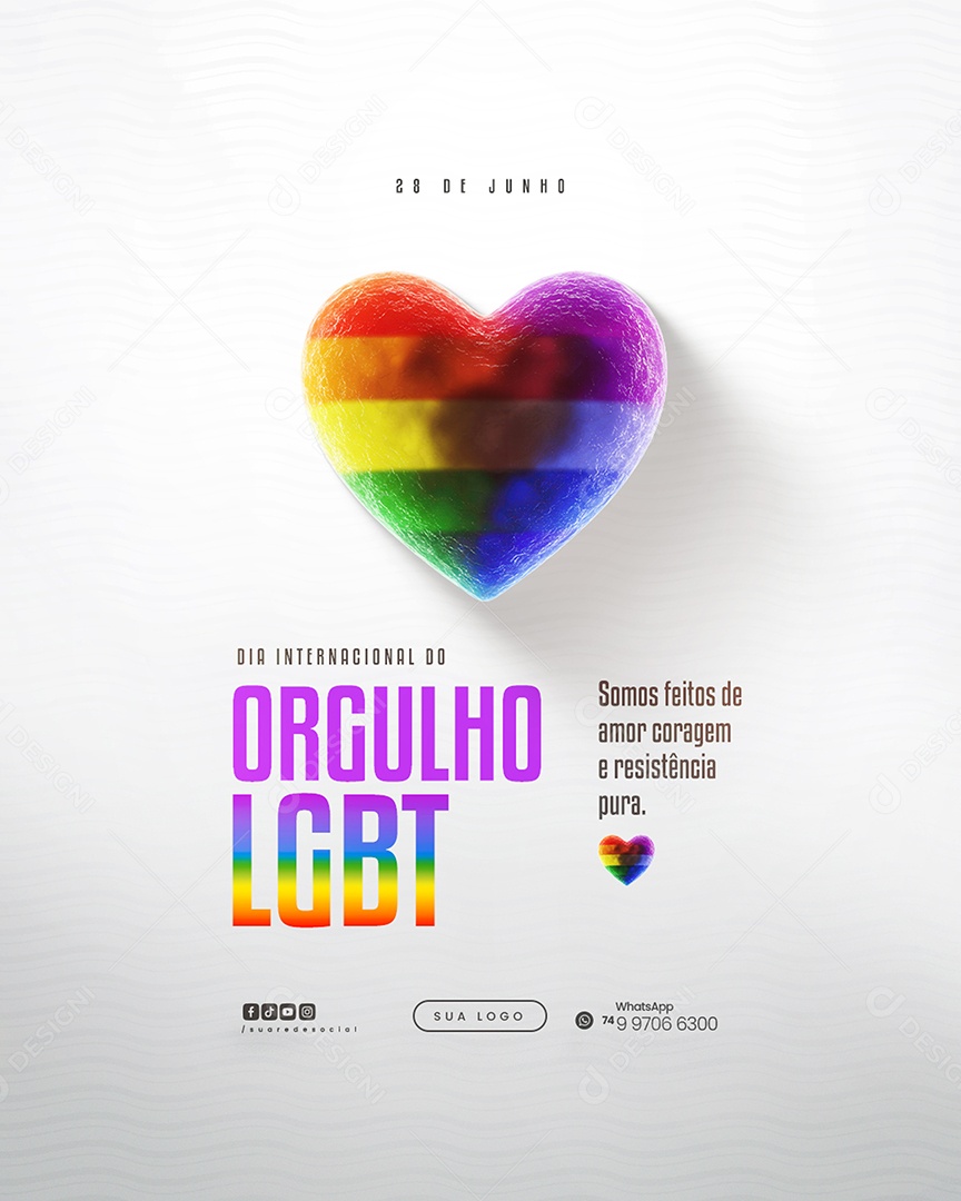 Dia Internacional do Orgulho LGBT Social Media PSD Editável