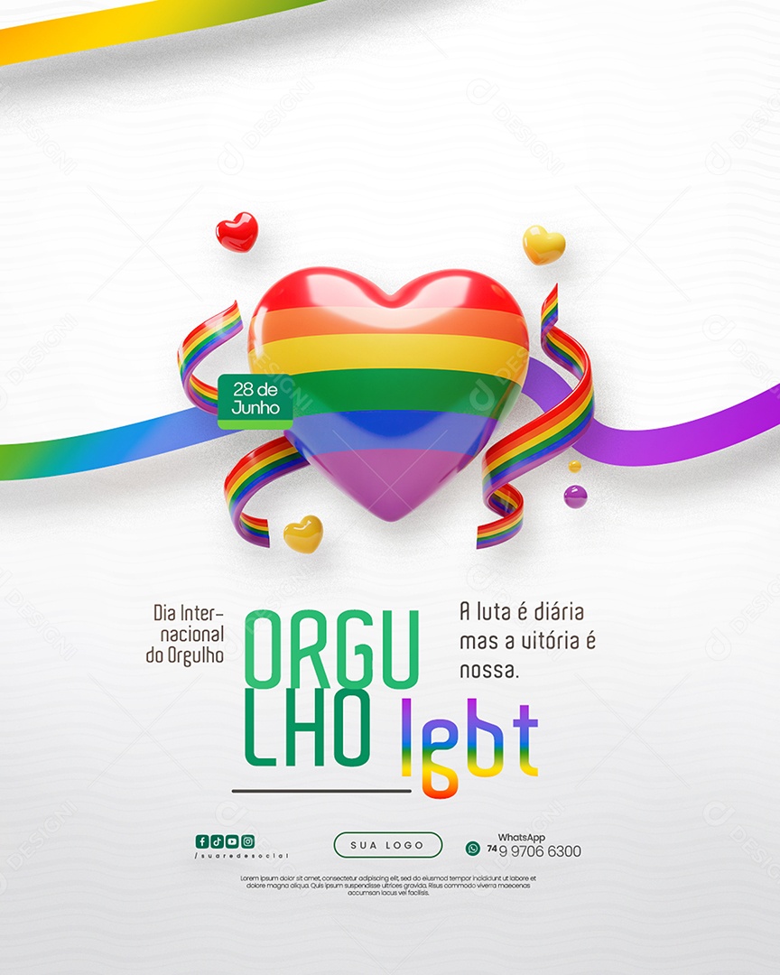 Dia Internacional do Orgulho LGBT Social Media PSD Editável