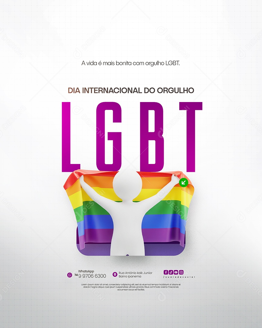 Dia Internacional do Orgulho LGBT Social Media PSD Editável