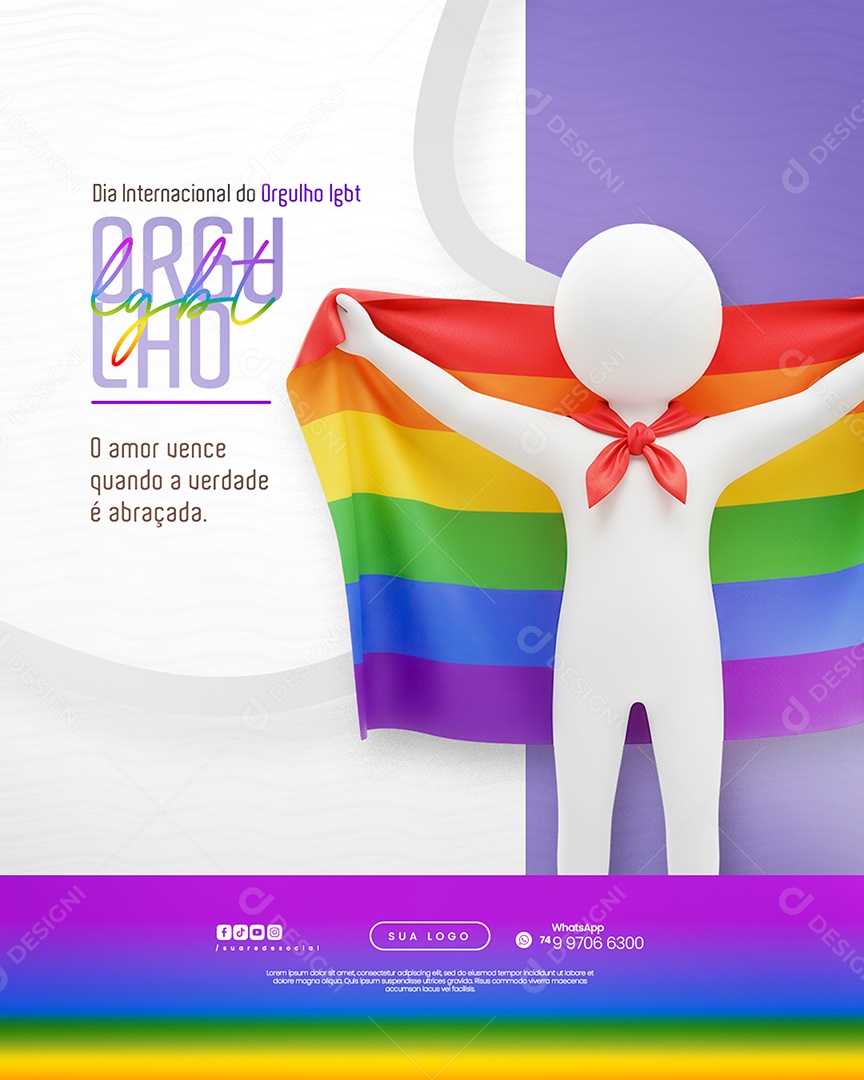 Dia Internacional do Orgulho LGBT Social Media PSD Editável