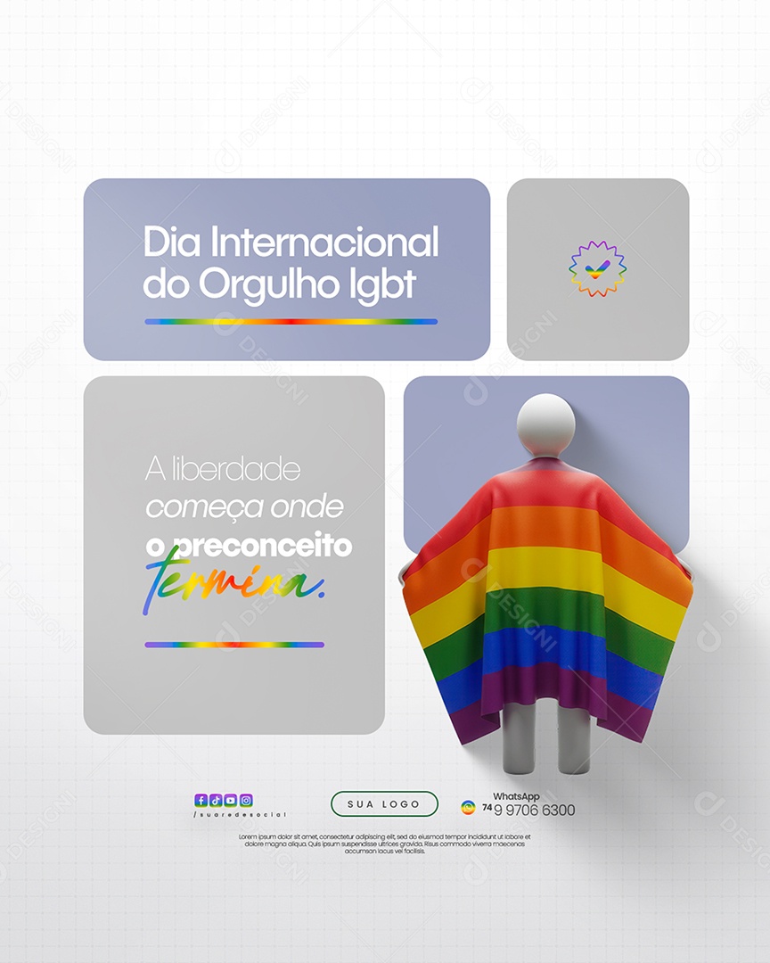 Dia Internacional do Orgulho LGBT Social Media PSD Editável