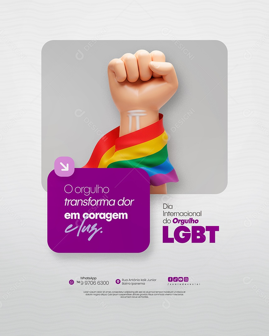 Dia Internacional do Orgulho LGBT Social Media PSD Editável