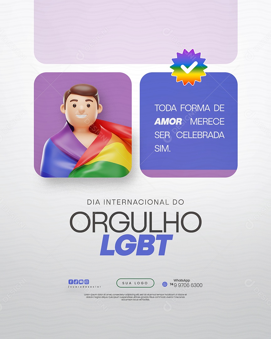 Dia Internacional do Orgulho LGBT Social Media PSD Editável