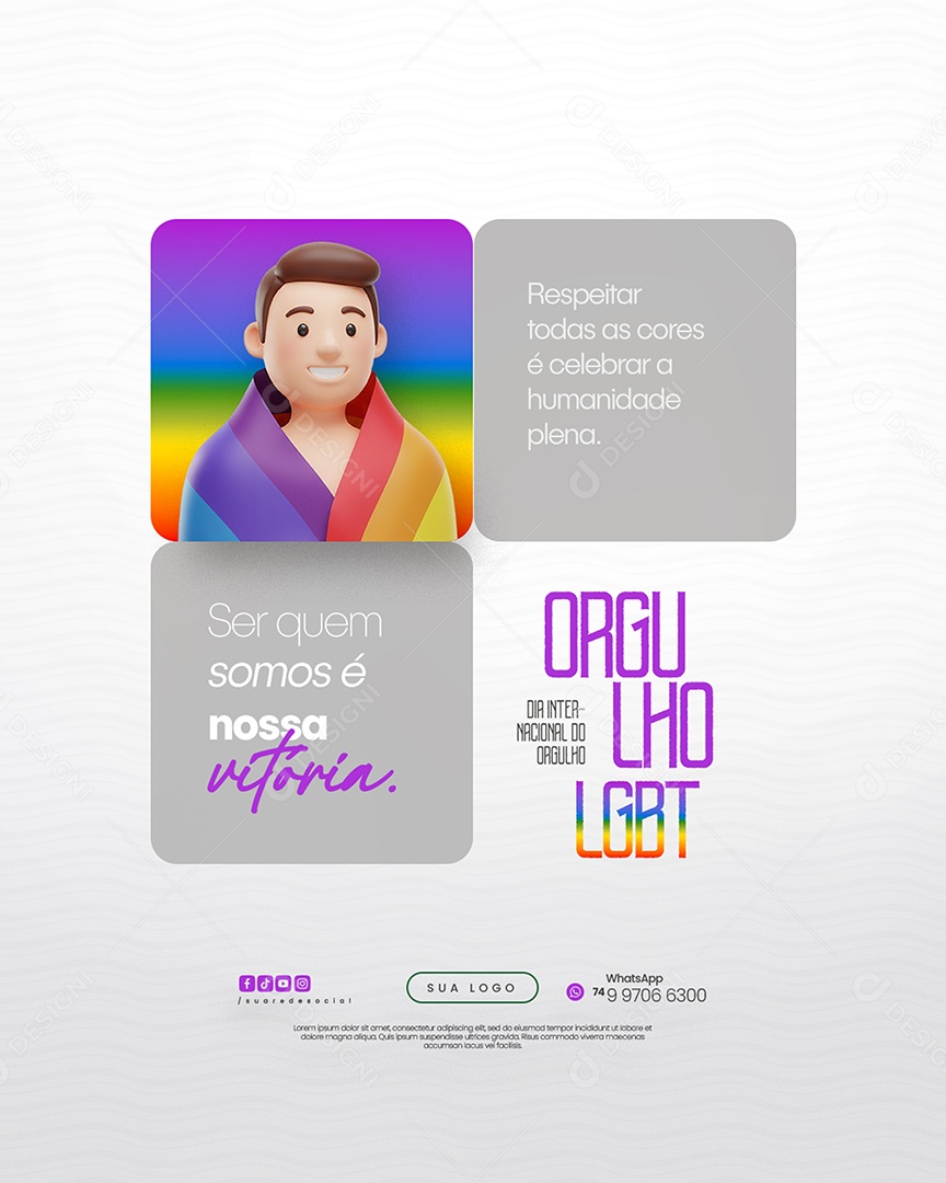 Dia Internacional do Orgulho LGBT Social Media PSD Editável