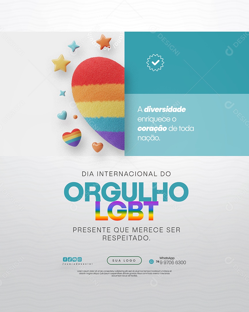 Dia Internacional do Orgulho LGBT Social Media PSD Editável