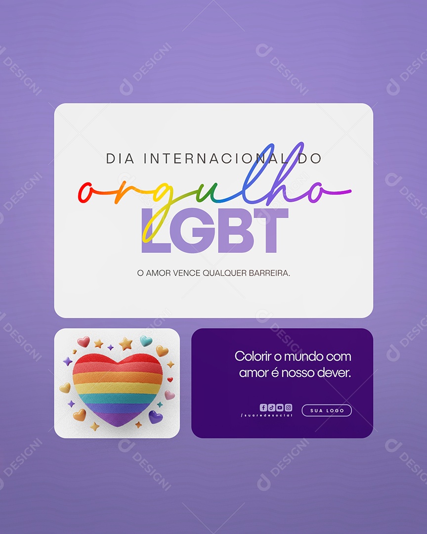 Dia Internacional do Orgulho LGBT Social Media PSD Editável