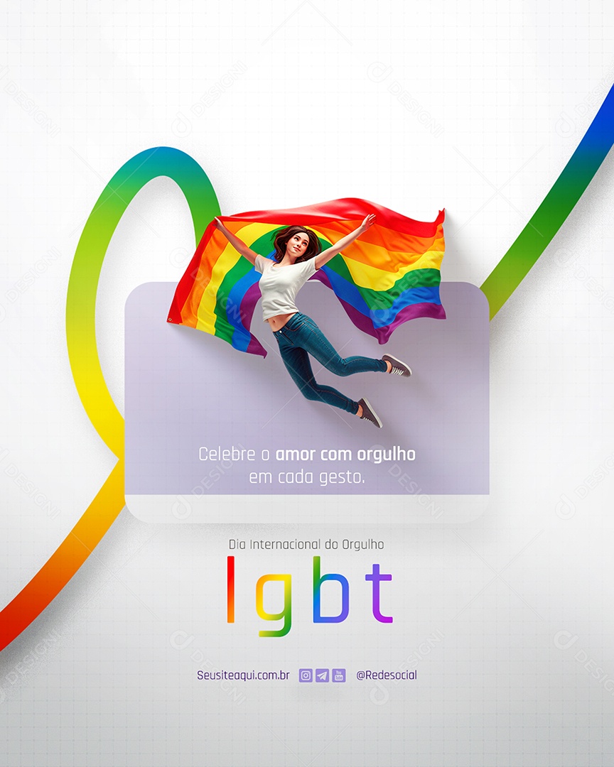 Dia Internacional do Orgulho LGBT Social Media PSD Editável