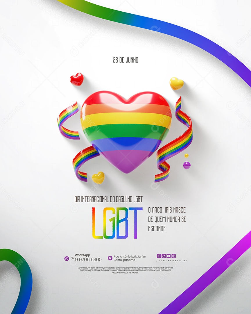 Dia Internacional do Orgulho LGBT Social Media PSD Editável