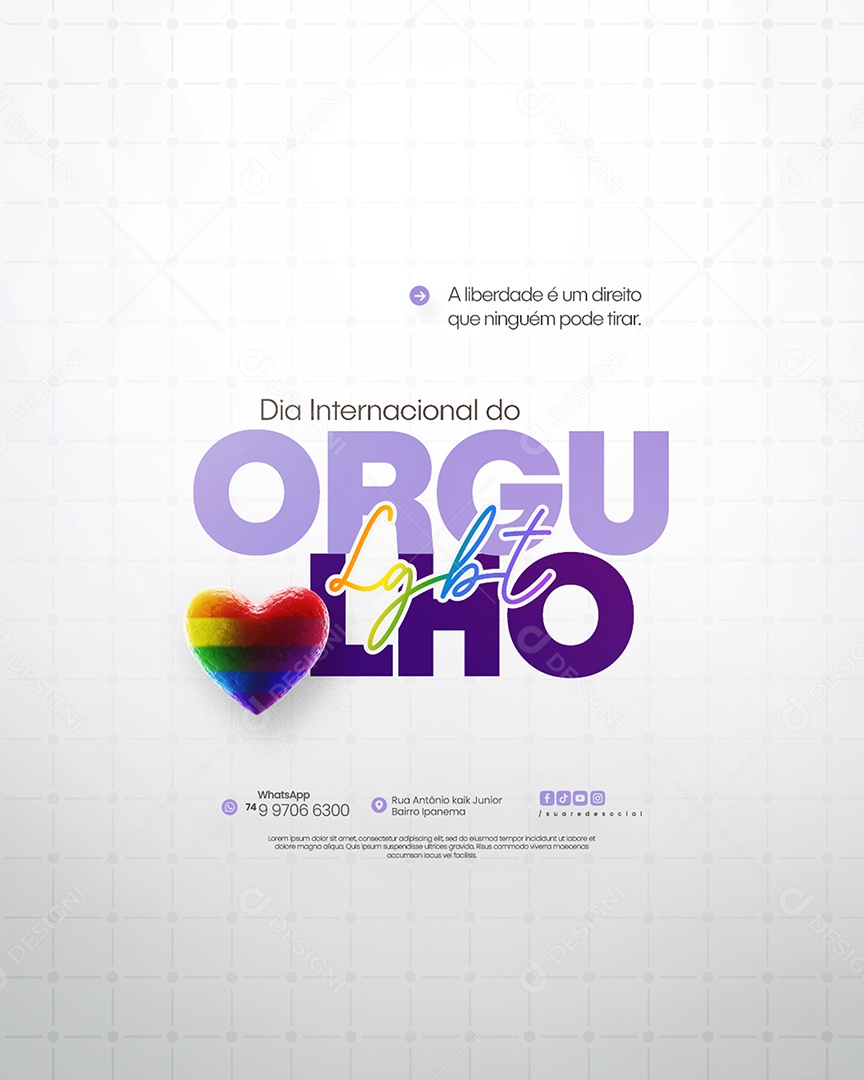 Dia Internacional do Orgulho LGBT Social Media PSD Editável