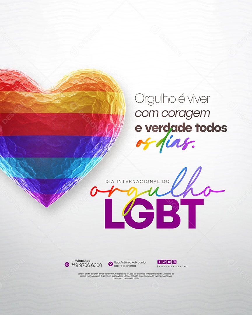 Dia Internacional do Orgulho LGBT Social Media PSD Editável