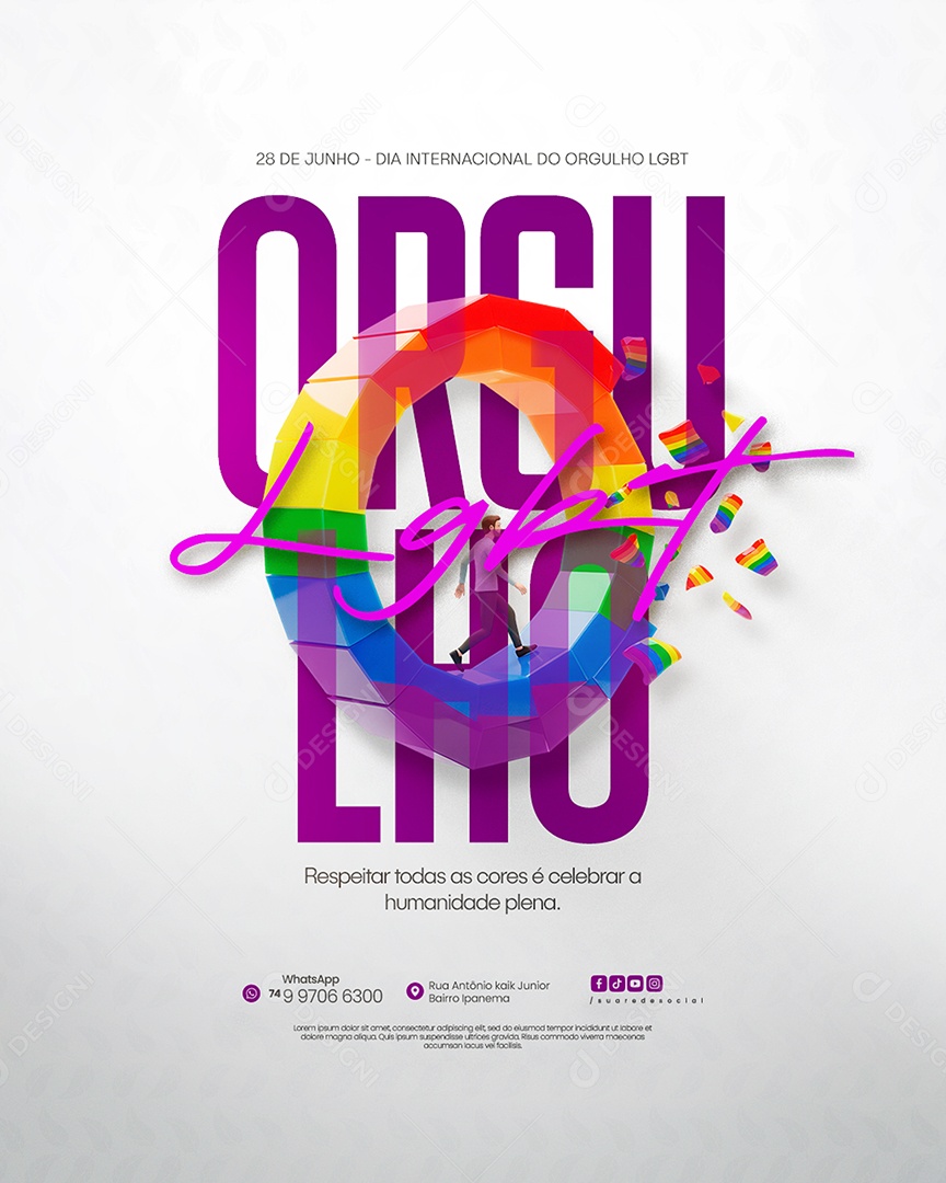 Dia Internacional do Orgulho LGBT Social Media PSD Editável