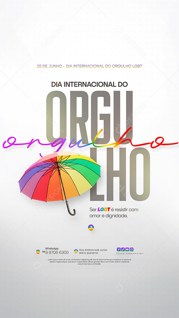 Story Dia Internacional do Orgulho LGBT Social Media PSD Editável