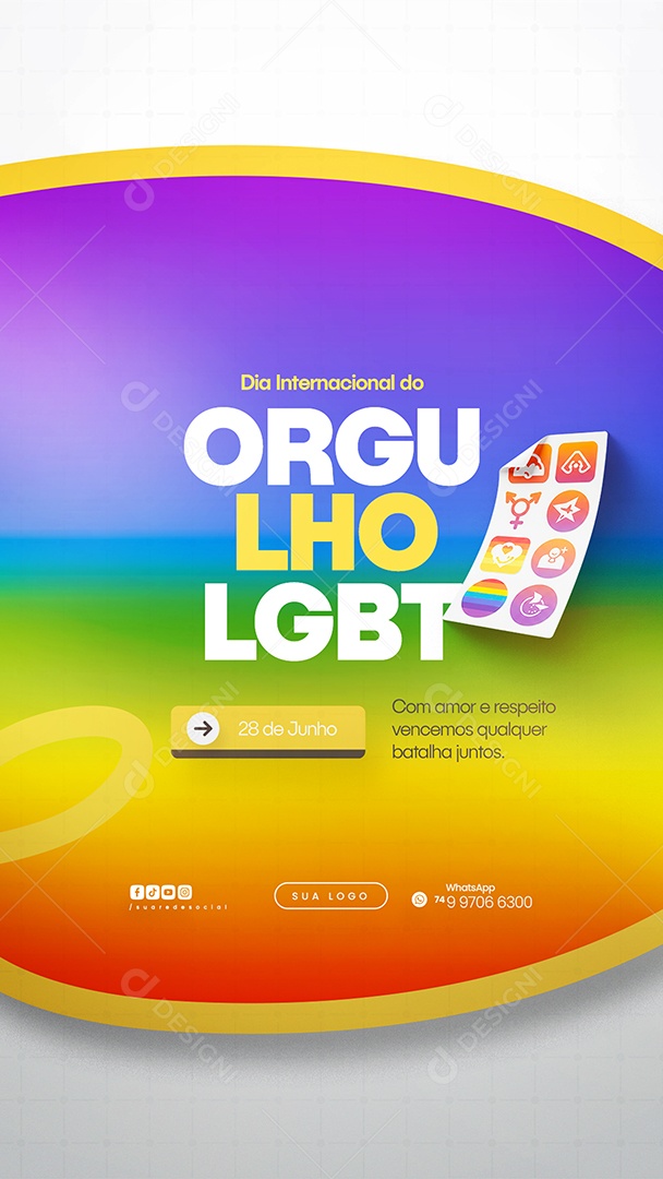 Story Dia Internacional do Orgulho LGBT Social Media PSD Editável