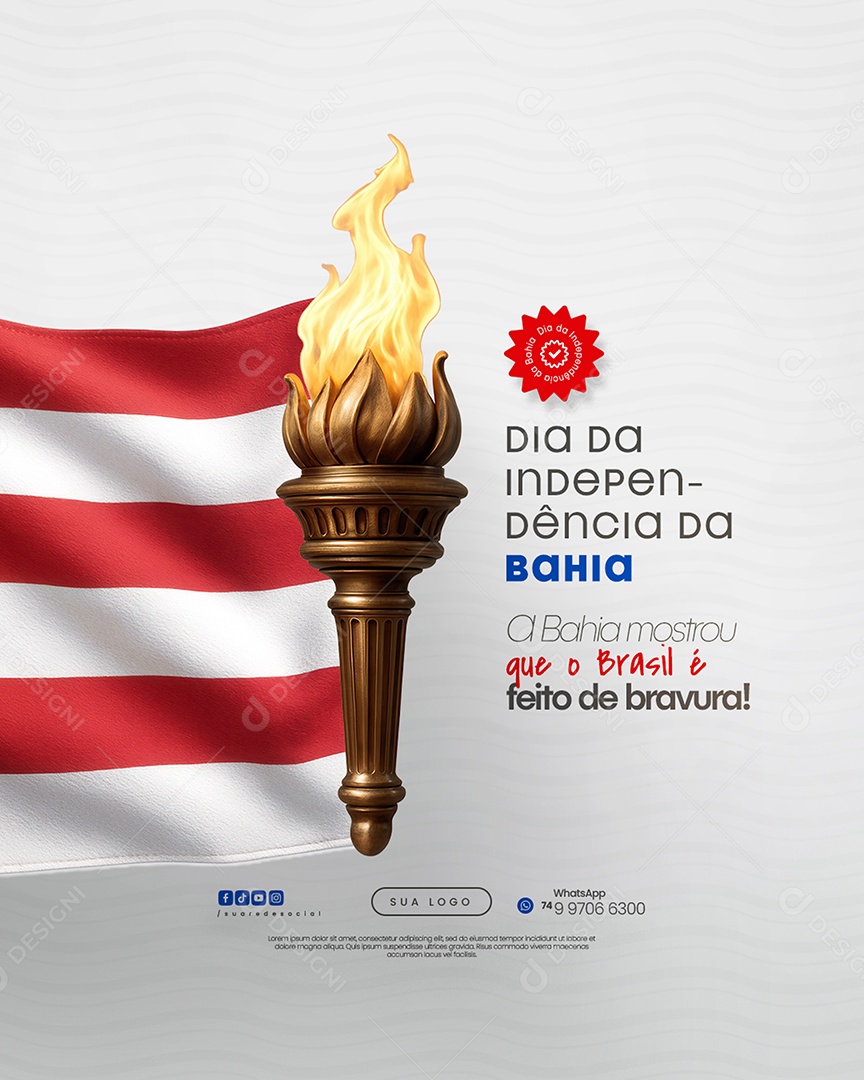 Dia da Independência da Bahia 02 de Julho Social Media PSD Editável