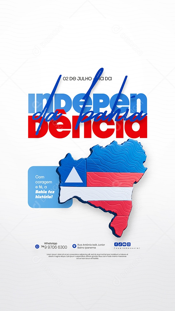 Story Dia da Independência da Bahia 02 de Julho Social Media PSD Editável