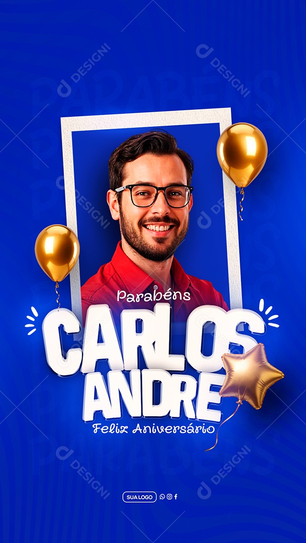 Story Feliz Aniversário Parabéns Maria Luiza Social Media PSD Editável