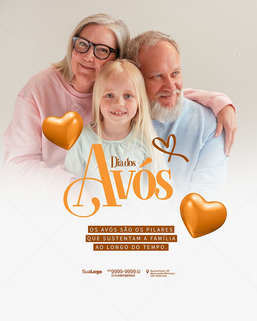 Feliz Dia dos Avós 26 de Julho Social Media PSD Editável