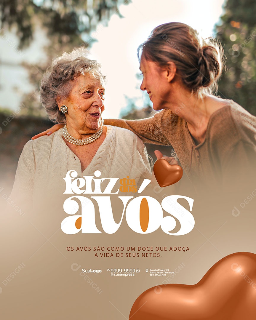 Feliz Dia dos Avós 26 de Julho Social Media PSD Editável