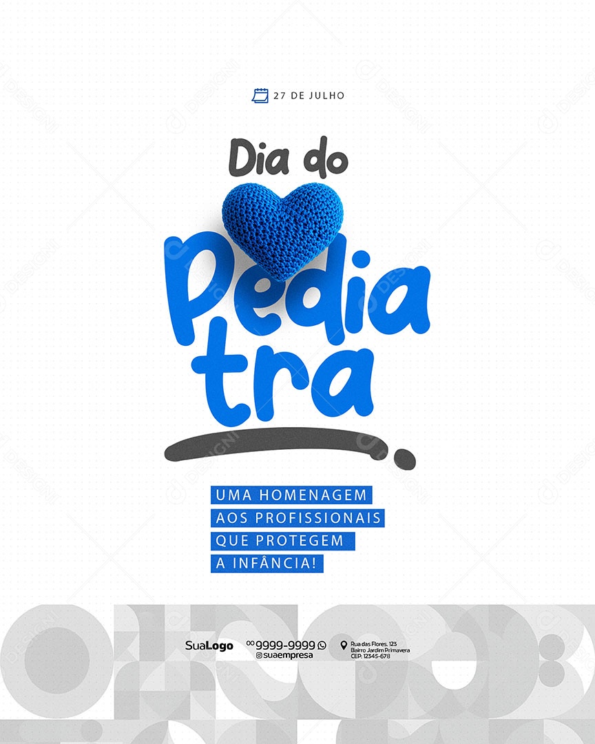 Dia do Pediatra 27 de Julho Social Media PSD Editável