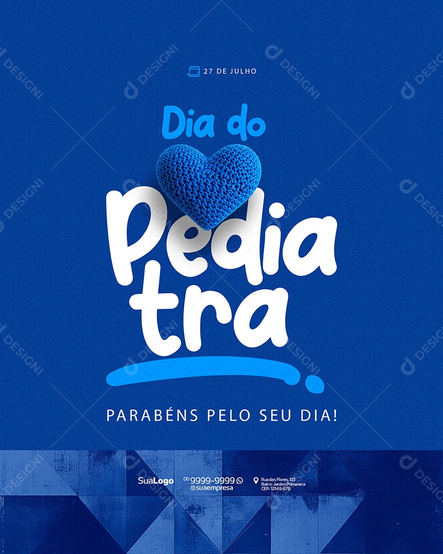 Dia do Pediatra 27 de Julho Social Media PSD Editável