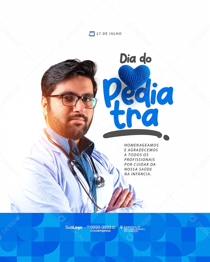 Dia do Pediatra 27 de Julho Social Media PSD Editável