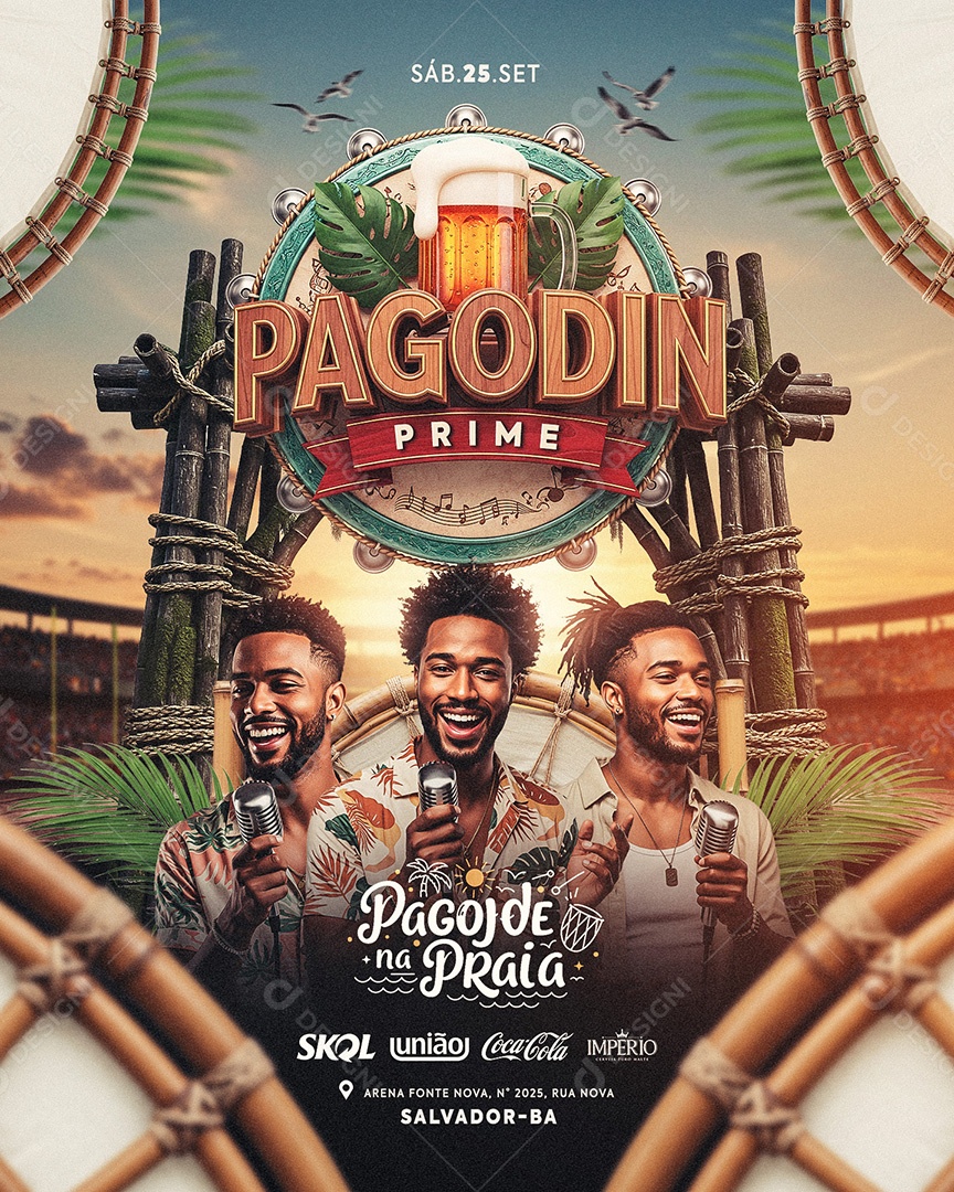 Flyer Pagodin Prime Social Media Feed PSD Editável