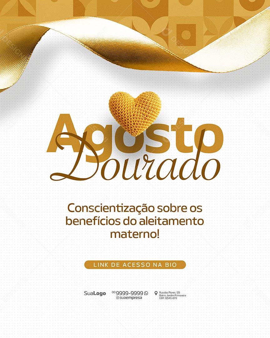 Agosto Dourado Social Media PSD Editável