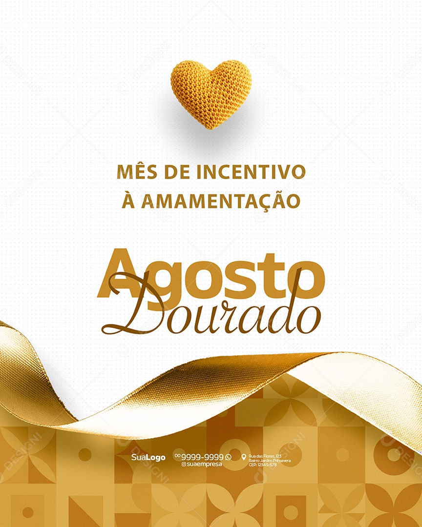 Agosto Dourado Social Media PSD Editável