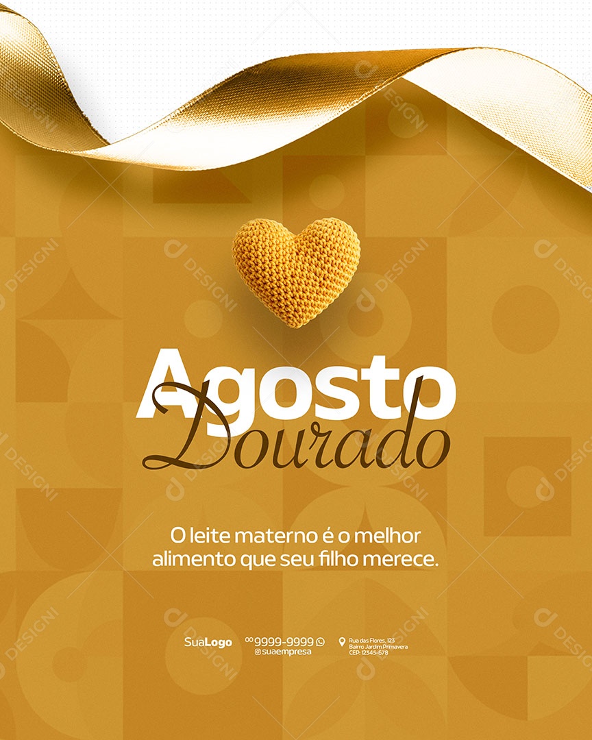 Agosto Dourado Social Media PSD Editável