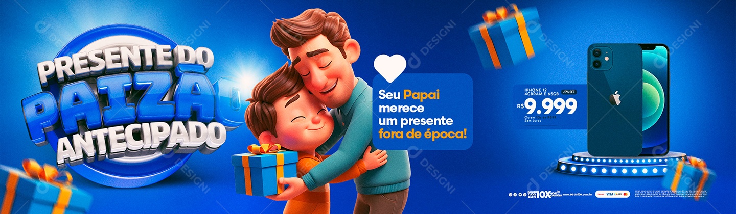 Carrossel Presente do Paizão Antecipado Social Media PSD Editável