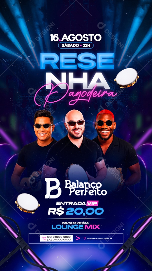 Story Flyer Resenha Pagodeira Social Media PSD Editável