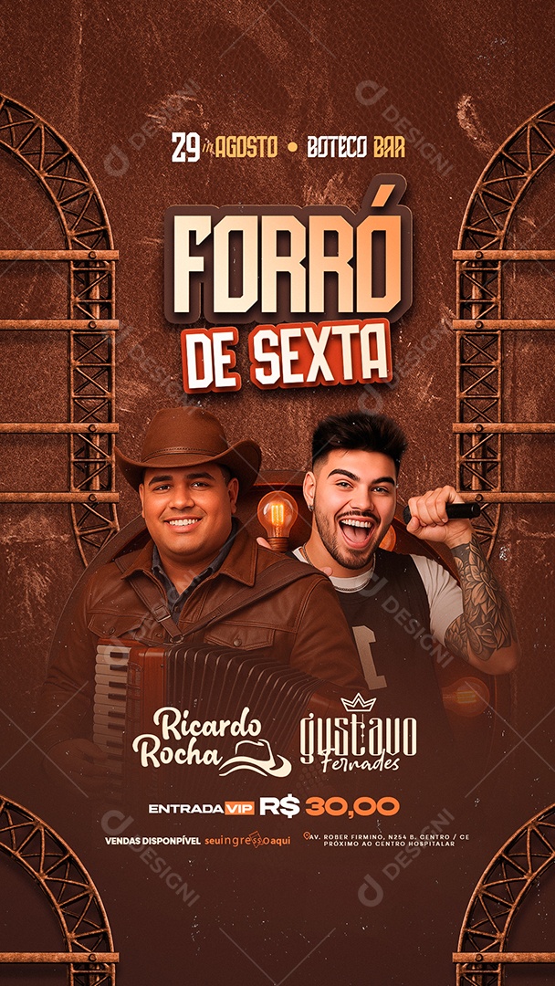 Story Flyer Forró de Sexta Social Media PSD Editável