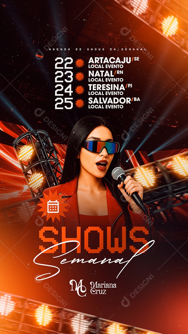 Story Flyer Agenda De Shows Social Media PSD Editável