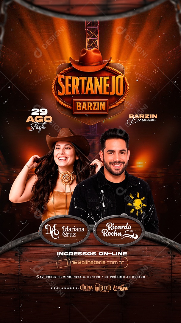 Story Flyer Sertanejo Barzinho Social Media PSD Editável