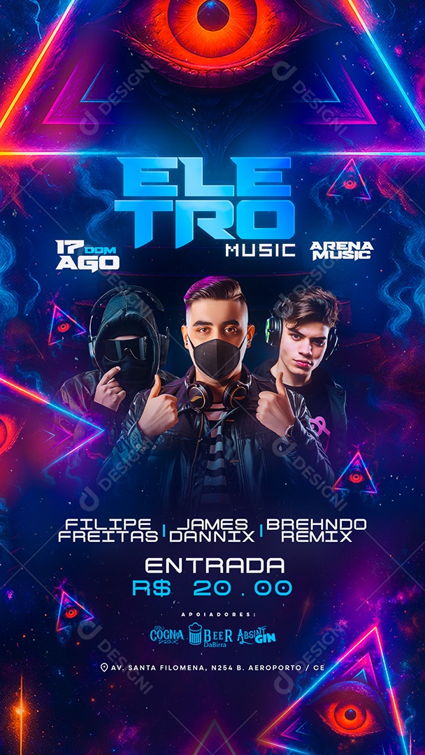 Story Flyer Eletro Music Social Media PSD Editável