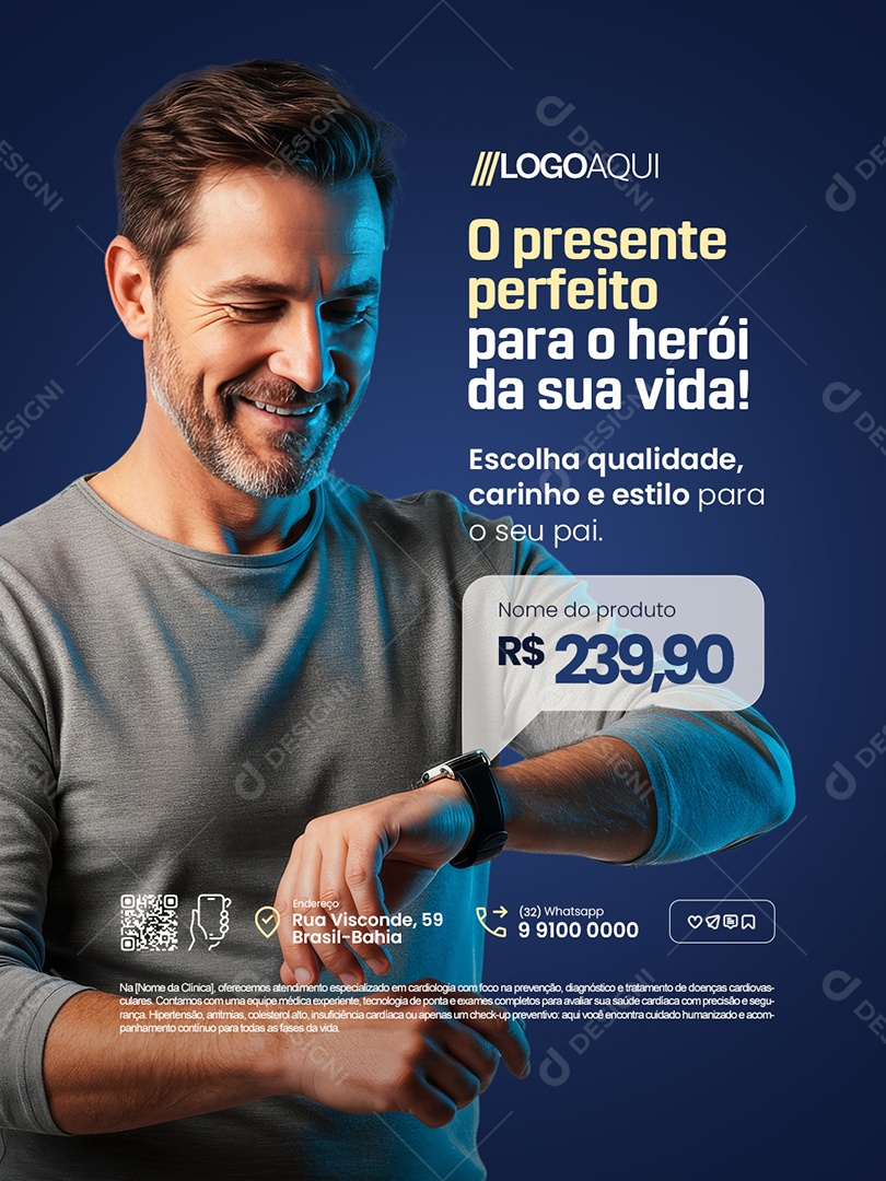 Loja Presente Relógio Escolha Qualidade Social Media PSD Editável