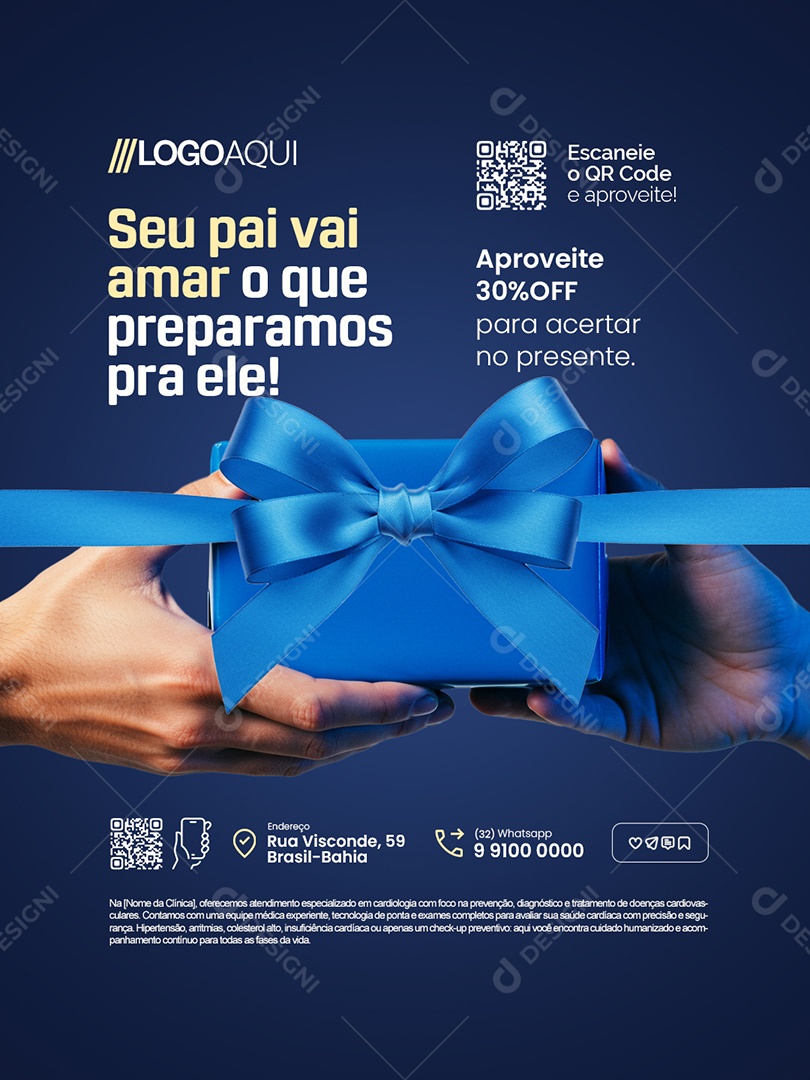 Loja Presente Aproveite 30% Off Social Media PSD Editável