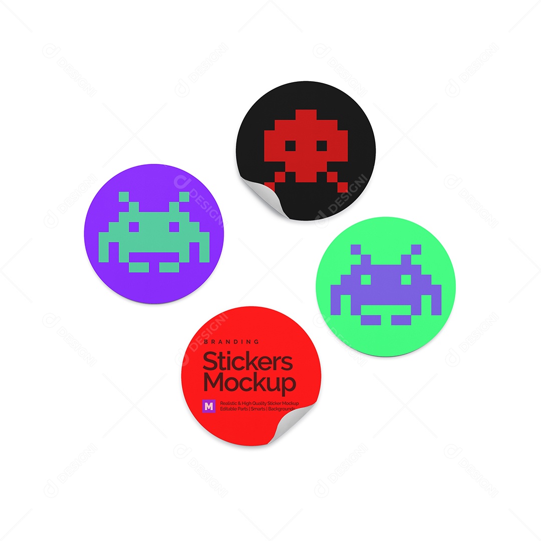 Adesivo Mockup PSD Editável