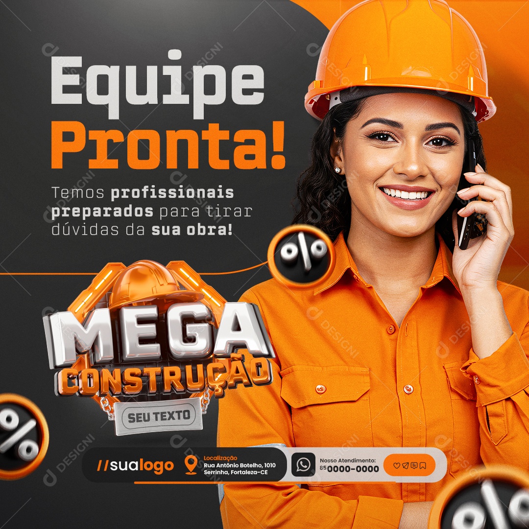 Mega Construção Equipe Pronta Social Media PSD Editável
