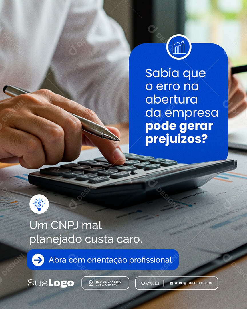 Contabilidade Sabia Que o Erro Social Media PSD Editável