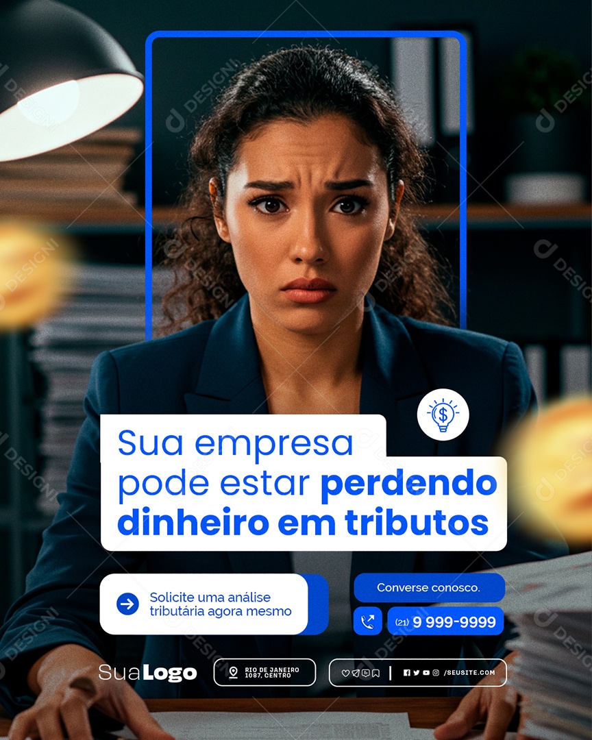 Contabilidade Sua Empresa Pode Estar Perdendo Social Media PSD Editável