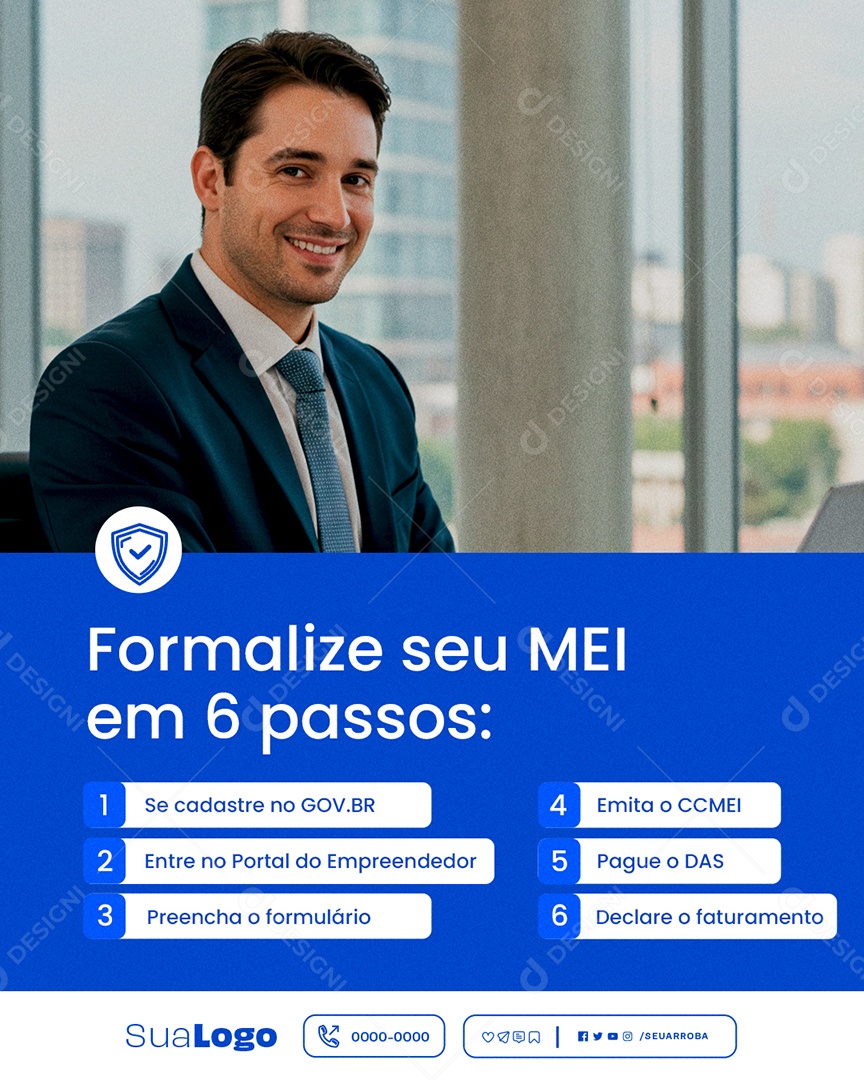Contabilidade Formalize seu MEI em Seis Passos Social Media PSD Editável