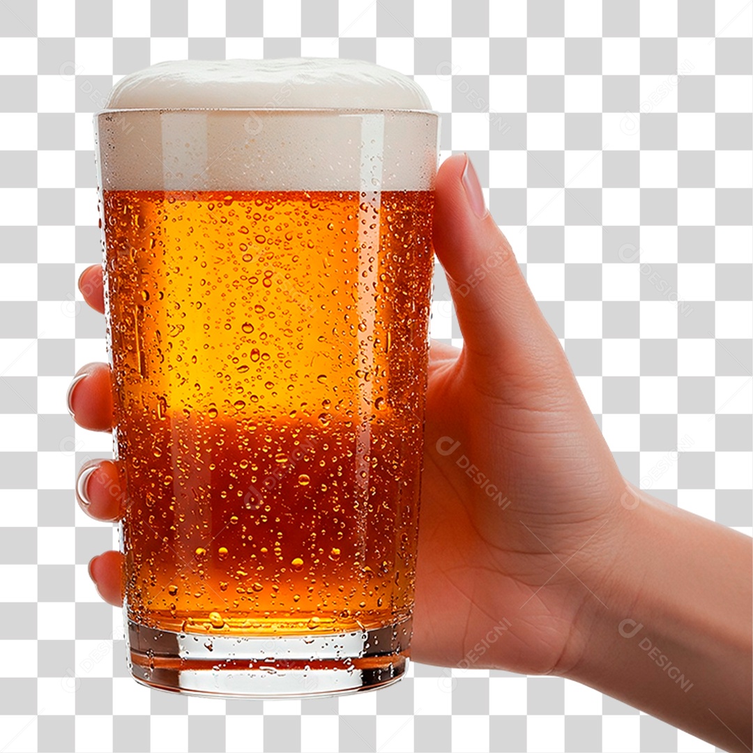 Mão Segurando Copo de Cerveja PNG Transparente