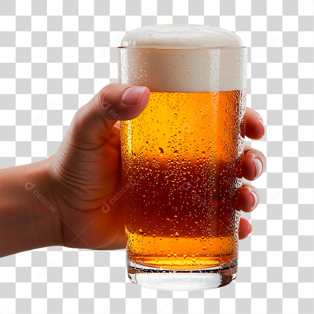 Mão Segurando Copo de Cerveja PNG Transparente