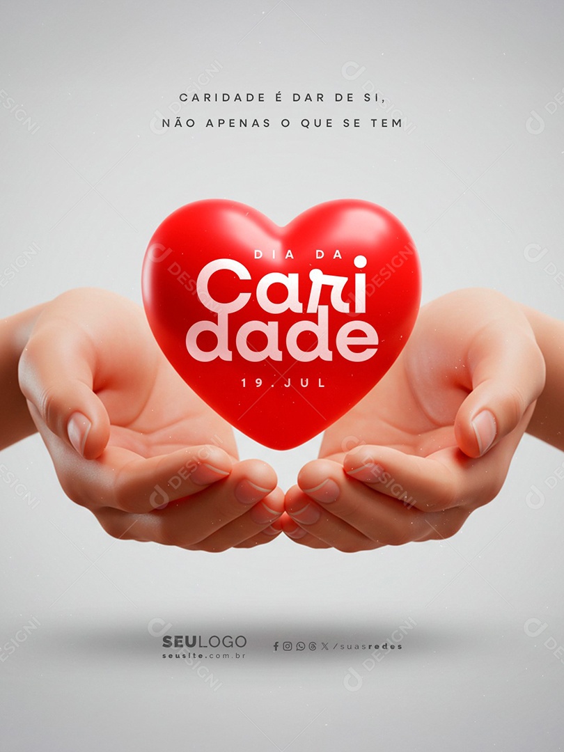 Dia da Caridade 19 de Julho Social Media PSD Editável