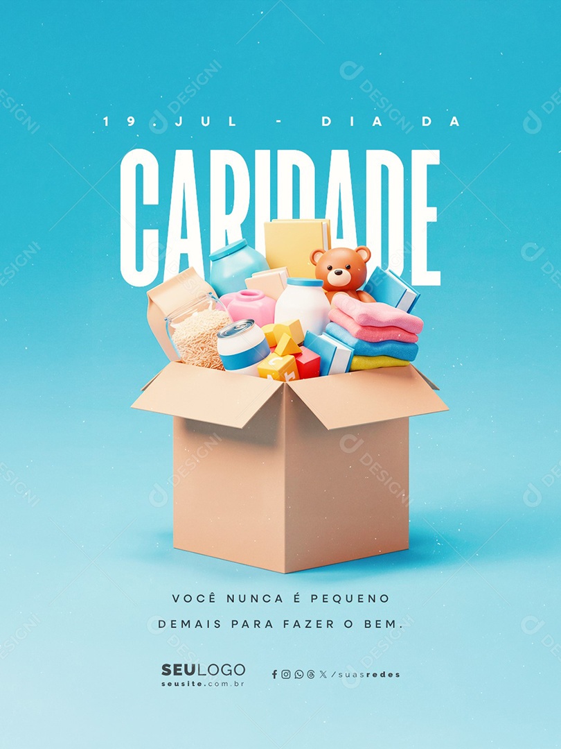 Dia da Caridade 19 de Julho Social Media PSD Editável