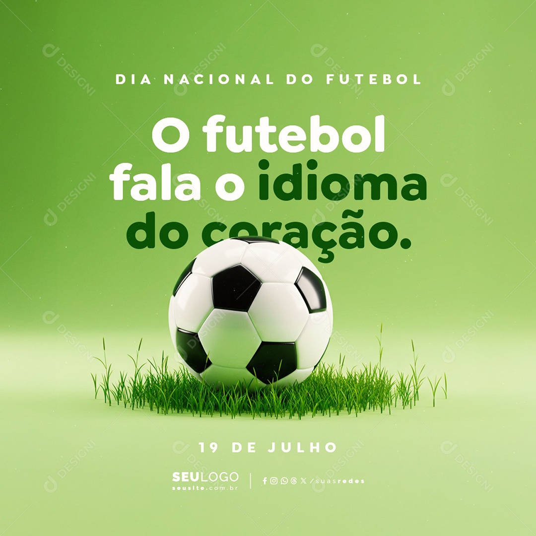 Dia Nacional do Futebol 19 de Julho Social Media PSD Editável